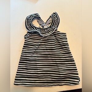 Cat & Jack Black and White Striped Tank Top
